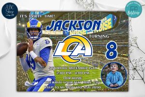 Los Angeles Rams Birthday Invitations Template to Print at Home Instant Download
