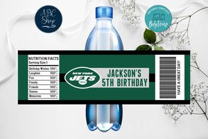 Printable New York Jets Water Bottle Labels Instant Download