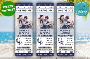 Editable Colorado Rockies Save The Date Wedding Engagement Announcement Ticket Invitation Instant Download