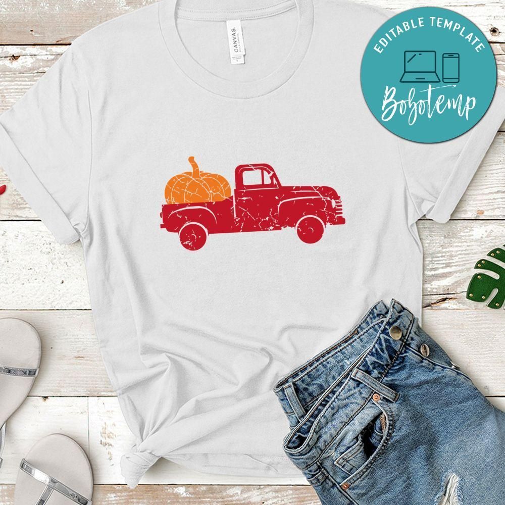Distressed Pumpkin Truck Halloween Shirt