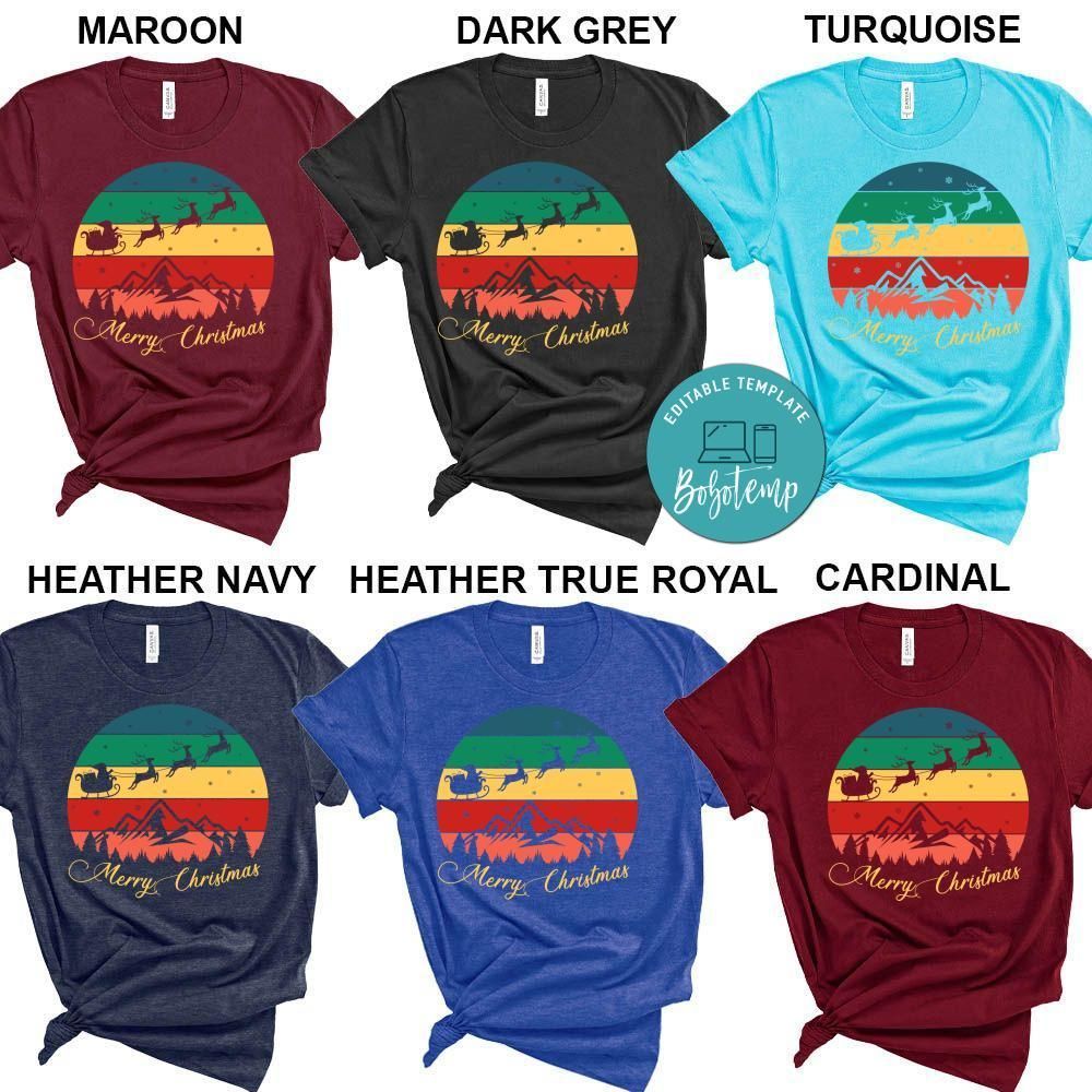 Merry Christmas Santa Sleigh Reindeer Shirt