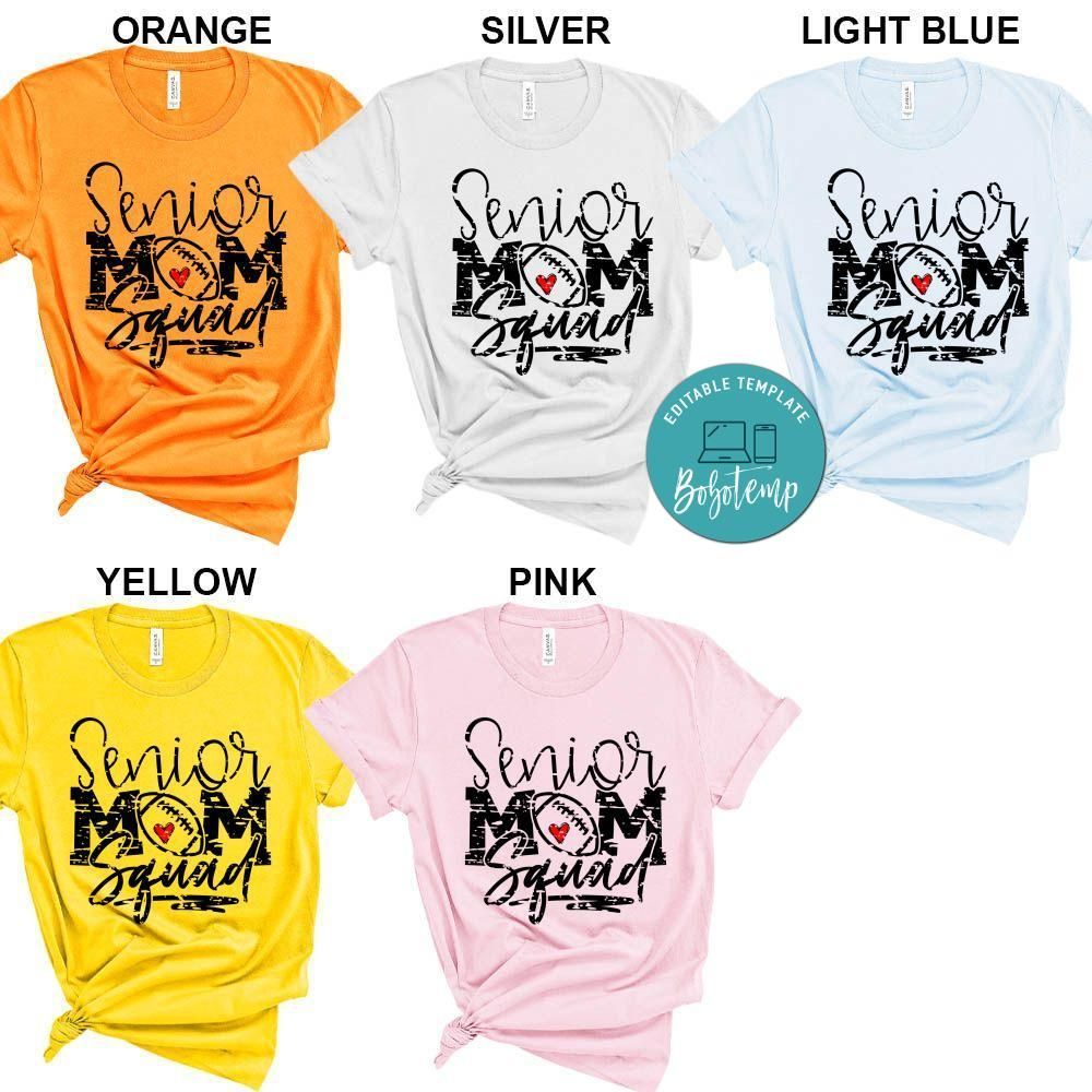Senior Football Mom Squad Grunge Shirt