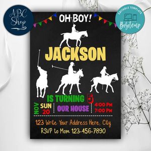 Printable Polo Birthday Invitation Instant Download