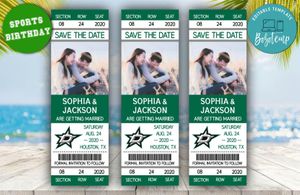 Editable Dallas Stars Save The Date Wedding Engagement Announcement Ticket Invitation Instant Download