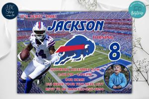 Buffalo Bills Birthday Invitation Template to Print at Home Instant Download