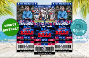 Buffalo Bills Ticket Birthday Editable Template Instant Download