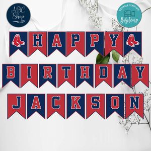 Boston Red Sox Birthday Banner Digital Files