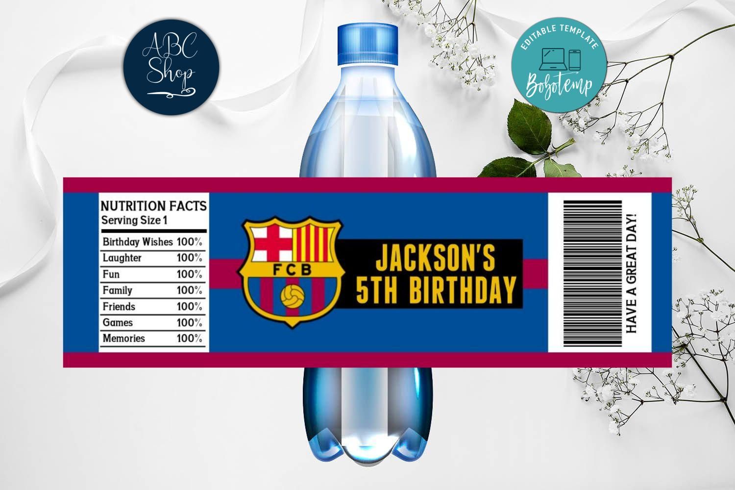 Printable Barcelona Water Bottle Labels Instant Download | Bobotemp Shop