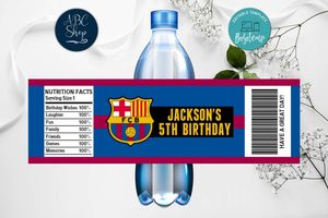 Printable Barcelona Water Bottle Labels Instant Download