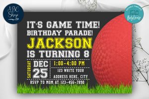 Printable Kickball Birthday Parade Invitation Instant Download