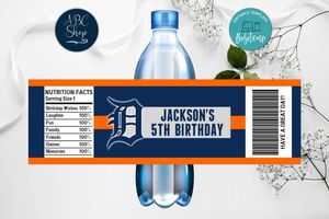 Printable Detroit Tigers Water Bottle Labels Instant Download