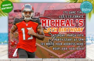 Editable Tampa Bay Buccaneers Party Invitations Instant Download