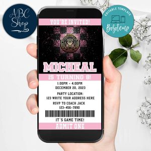 Inter Miami Mobile Invite Customizable Template Instant Download