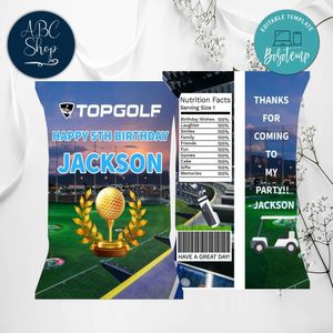 Top Golf Chip Bag Digital File Printable Instant Download