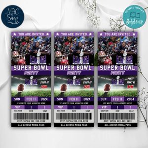 Super Bowl football LVIII Party Invitation Instant Download