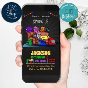 Electronic Among Us Electronic Invite Invitation Instant Download