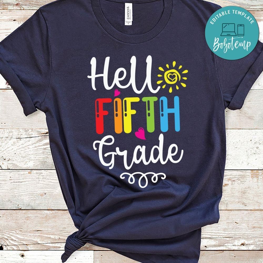 Hello Fifth Grade Back to School Shirt