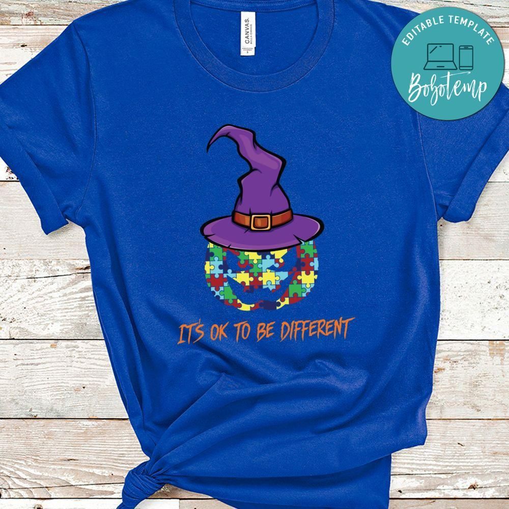 Halloween Autism Awareness It's Ok to Be Different Shirt