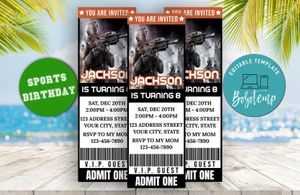Editable Call of Duty Ticket Birthday Flyer 4 Instant Download