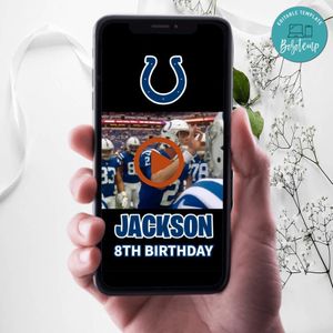 Indianapolis Colts Birthday Video Invitation Digital Template Customizable Instant Download