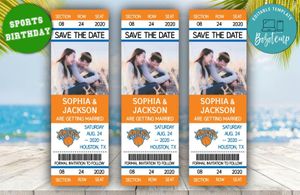 New York Knicks Save The Date Wedding Engagement Announcement Ticket Invitation Instant Download