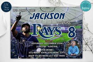 Tampa Bay Rays Birthday Invitations Template to Print at Home Instant Download