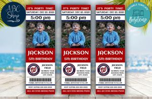 Washington Nationals Birthday Ticket With Photo Invitation Instant Download