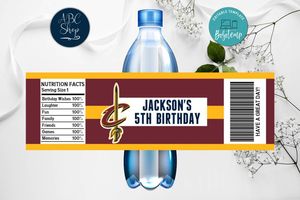 Printable Cleveland Cavaliers Water Bottle Labels Instant Download