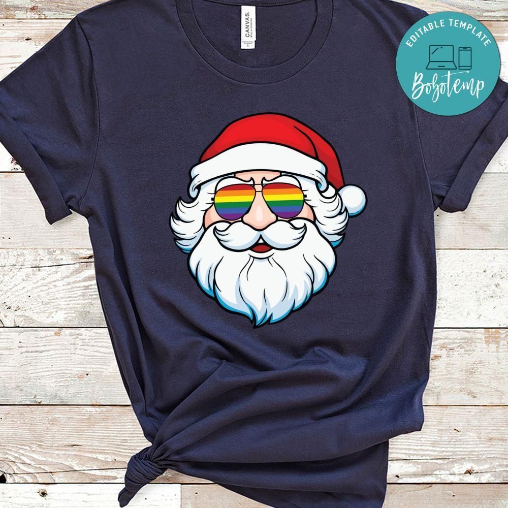 Santa Claus LGBT Pride Sunglasses Shirt