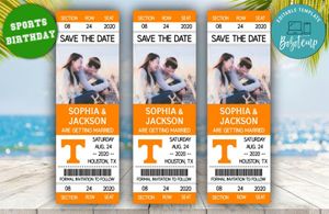 Tennessee Volunteers Save The Date Wedding Engagement Announcement Ticket Invitation Instant Download