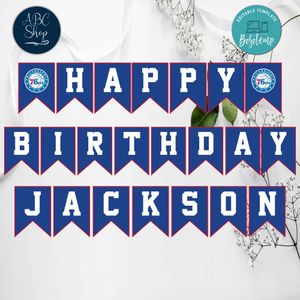 Philadelphia 76ers Birthday Banner Instant Download