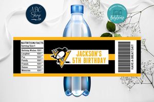 Printable Pittsburgh Penguins Water Bottle Labels Instant Download
