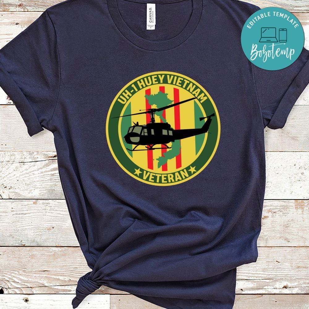 UH1 Huey Vietnam Veteran Helicoper Shirt