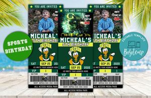 Oregon Ducks Ticket Birthday Editable Template Instant Download