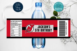 Printable New Jersey Devils Water Bottle Labels Instant Download