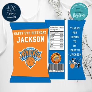 New York Knicks Chip Bags Digital File Printable Instant Download