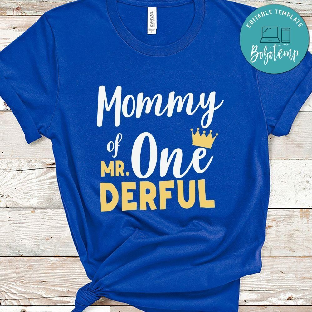Mommy of Mr Onederful 1th Birthday Shirt