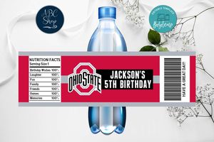 Printable Ohio State Buckeyes Water Bottle Labels Instant Download