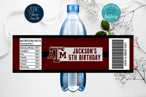 Printable Texas A&M Aggies Water Bottle Labels Instant Download