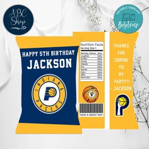 Indiana Pacers Chip Bags Digital File Printable Instant Download
