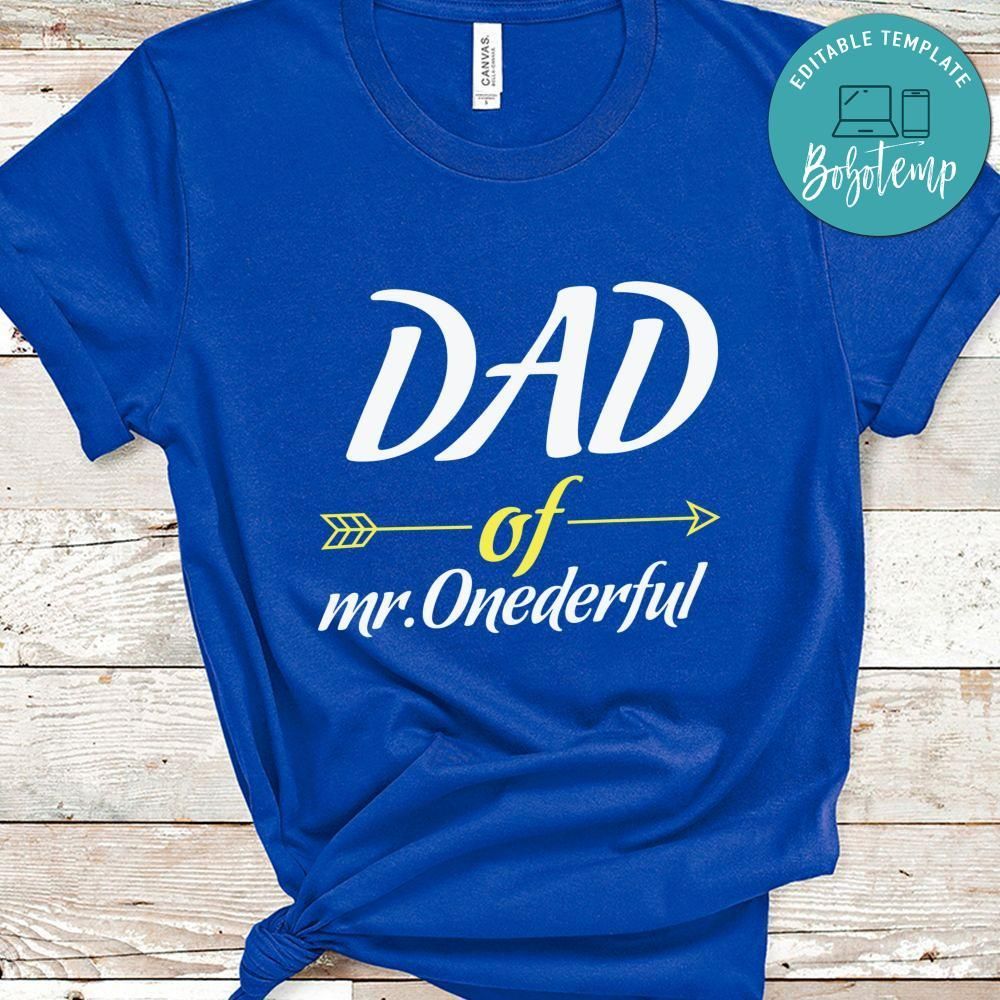 Dad Of Mr Onederful 1st Birthday Boy Shirt