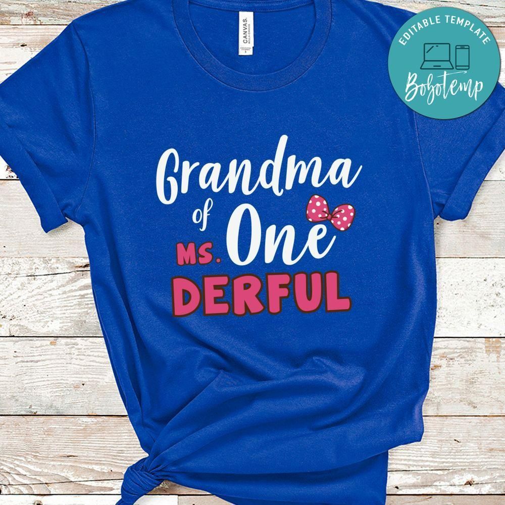 Grandma of Ms Onederful 1th Birthday Shirt