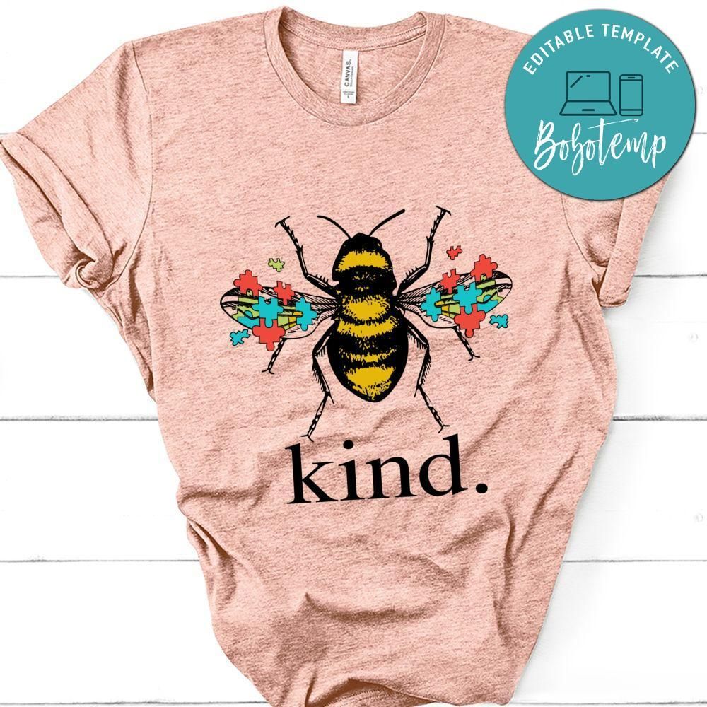 Autism Awareness Bee Kind Puzzle Shirt