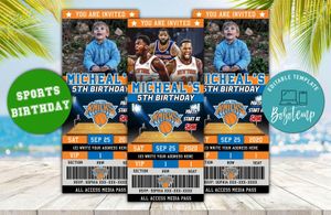 New York Knicks Ticket Birthday Editable Templates Instant Download