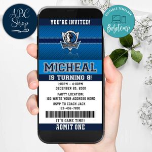 Electronic Dallas Mavericks Electronic Invite Birthday Invites Instant Download