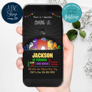 Electronic Among Us Electronic Invite Party Invitation Instant Download