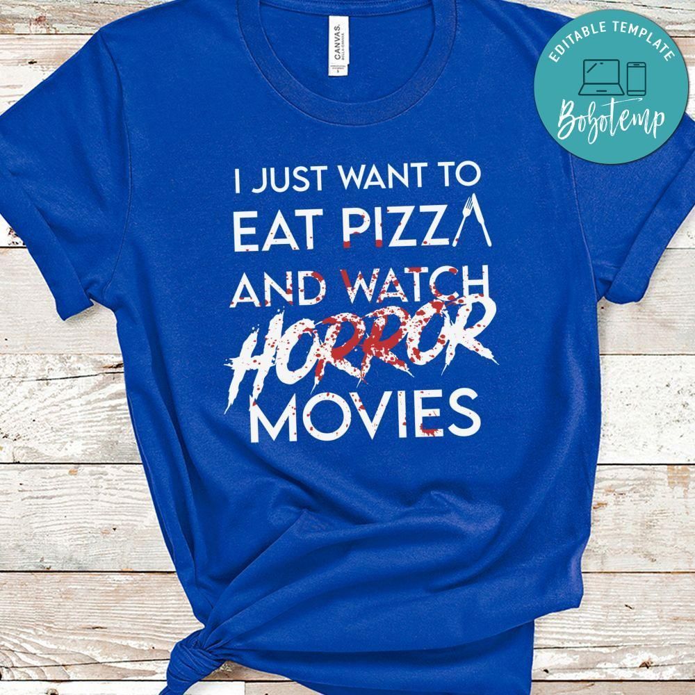 Funny Horror Movie Fan Halloween Pizza Shirt