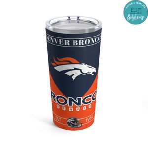 Denver Broncos 20 oz Skinny Tumbler Customizable Design Template Instant Download