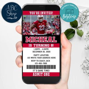 Electronic Wisconsin Badgers Electronic Invite Birthday Invitations Instant Download
