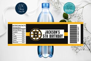 Printable Boston Bruins  Water Bottle Labels Instant Download